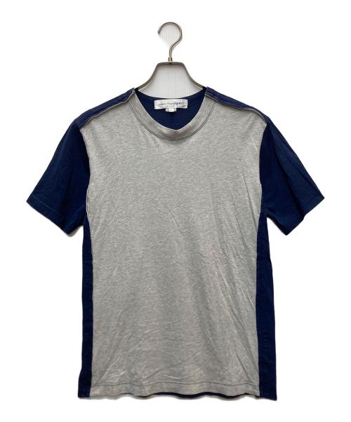 COMME des GARCONS SHIRT（コムデギャルソンシャツ）COMME des GARCONS SHIRT (コムデギャルソンシャツ) 半袖カットソー グレー×ネイビー サイズ:Lの古着・服飾アイテム