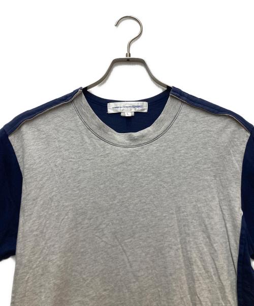 COMME des GARCONS SHIRT（コムデギャルソンシャツ）COMME des GARCONS SHIRT (コムデギャルソンシャツ) 半袖カットソー グレー×ネイビー サイズ:Lの古着・服飾アイテム