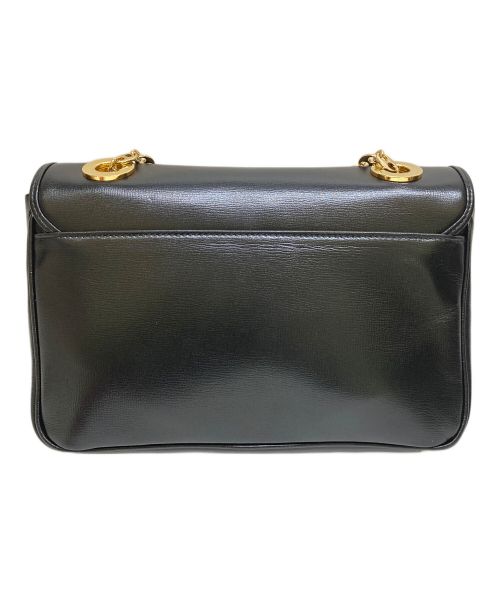 GUCCI（グッチ）GUCCI (グッチ) チェーンショルダーバッグ マリーナ ブラック×ゴールドの古着・服飾アイテム