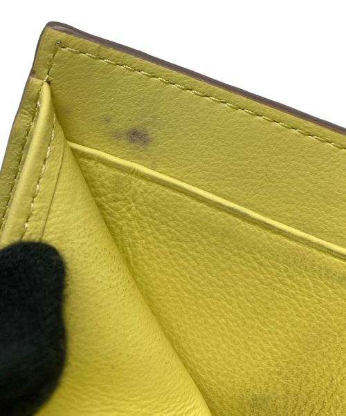 bonaventura（ボナベンチュラ）BONAVENTURA (ボナベンチュラ) スモールウォレット ベージュ×イエローの古着・服飾アイテム