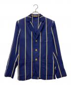 Rugby Ralph Laurenラグビーラルフローレン）の古着「ストライプウールテーラードジャケット」｜ネイビー×イエロー