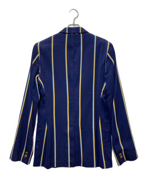 Rugby Ralph Lauren（ラグビーラルフローレン）Rugby Ralph Lauren (ラグビーラルフローレン) ストライプウールテーラードジャケット ネイビー×イエロー サイズ:XSの古着・服飾アイテム