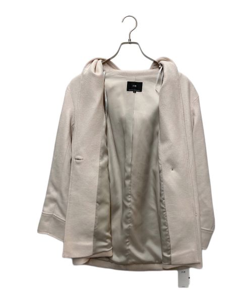 23区（ニジュウサンク）23区 (ニジュウサンク) ウールカシミヤビーバー フード付ショートコート ピンク サイズ:40の古着・服飾アイテム