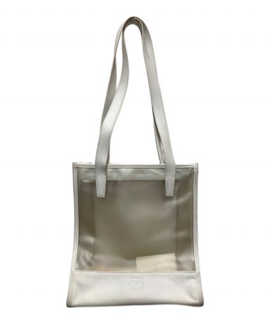 中古・古着通販】LOEWE (ロエベ) ビニール切替トートバッグ ホワイト 