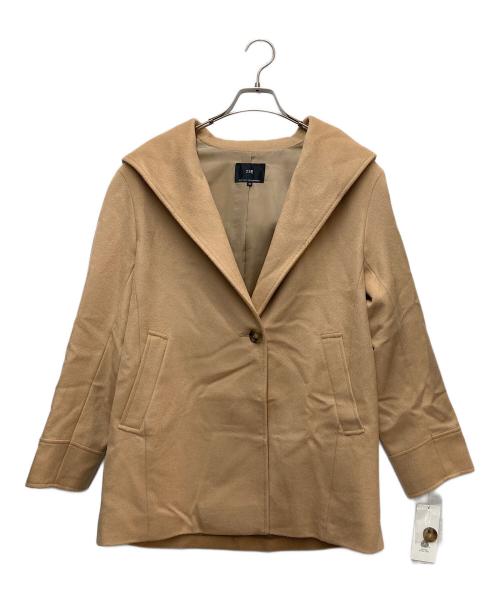 23区（ニジュウサンク）23区 (ニジュウサンク) ウールカシミヤビーバーフード付ショートコート ブラウン サイズ:40 未使用品の古着・服飾アイテム