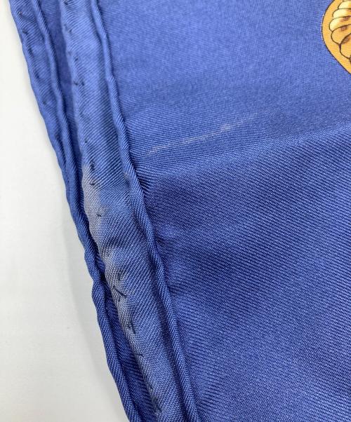 HERMES（エルメス）HERMES (エルメス) カレ90 REPRISE ブルー×ホワイトの古着・服飾アイテム