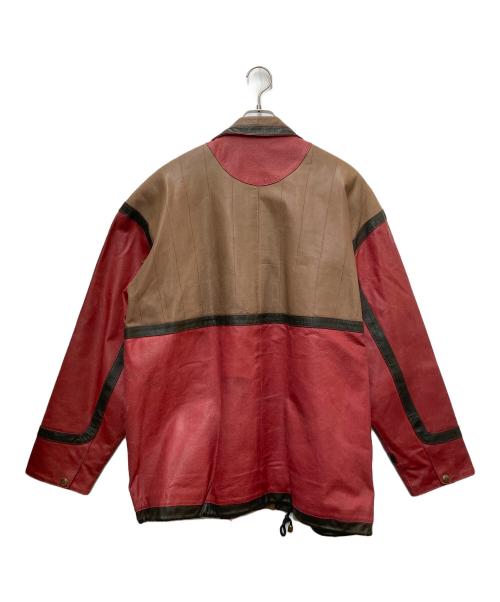 via nuova（ヴィア ヌォーヴァ）via nuova (ヴィア ヌォーヴァ) レザージャケット ブラウン×レッド サイズ:50の古着・服飾アイテム
