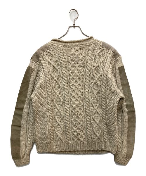 Black Sheep（ブラックシープ）Black Sheep (ブラックシープ) スエード切替ケーブルニット グレー サイズ:Mの古着・服飾アイテム