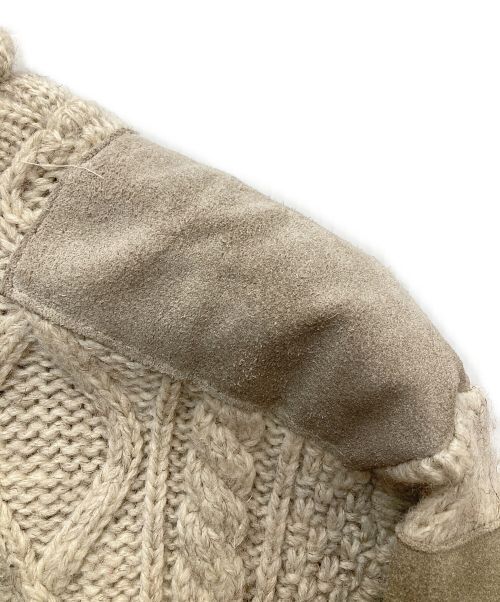 Black Sheep（ブラックシープ）Black Sheep (ブラックシープ) スエード切替ケーブルニット グレー サイズ:Mの古着・服飾アイテム