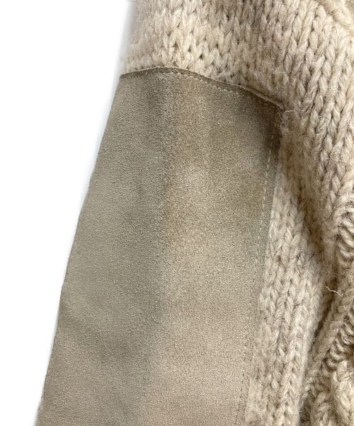 Black Sheep（ブラックシープ）Black Sheep (ブラックシープ) スエード切替ケーブルニット グレー サイズ:Mの古着・服飾アイテム