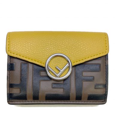 お年玉SALE⭐︎FENDI ミニウォレット 三つ折り財布 イエロー/ブラウン 000000149116-01-l.jpg?t=