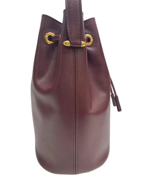 Cartier（カルティエ）Cartier (カルティエ) 巾着ショルダーバッグ マストライン ボルドーの古着・服飾アイテム