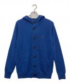 BLACK LABEL CRESTBRIDGEブラックレーベル クレストブリッジ）の古着「フード付ニットカーディガン」｜ブルー
