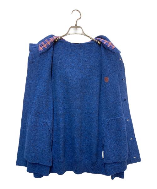 BLACK LABEL CRESTBRIDGE（ブラックレーベル クレストブリッジ）BLACK LABEL CRESTBRIDGE (ブラックレーベル クレストブリッジ) フード付ニットカーディガン ブルー サイズ:３の古着・服飾アイテム