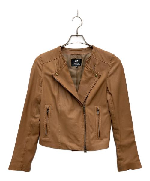 23区（ニジュウサンク）23区 (ニジュウサンク) ダブルライダースジャケット ブラウン サイズ:38の古着・服飾アイテム