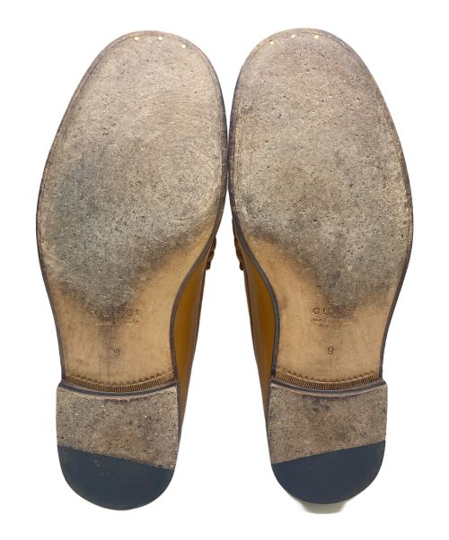 GUCCI（グッチ）GUCCI (グッチ) GGシェリーラインローファー ブラウン×アイボリー サイズ:UK9の古着・服飾アイテム