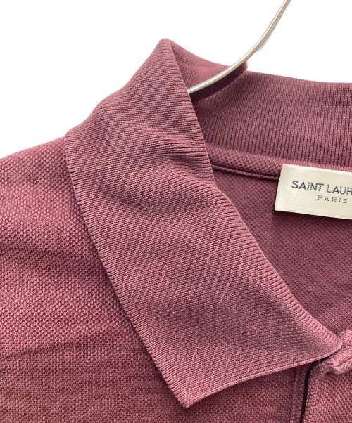 Saint Laurent Paris（サンローランパリ）Saint Laurent Paris (サンローランパリ) ワンポイントポロシャツ MOUJIK ボルドー サイズ:Sの古着・服飾アイテム