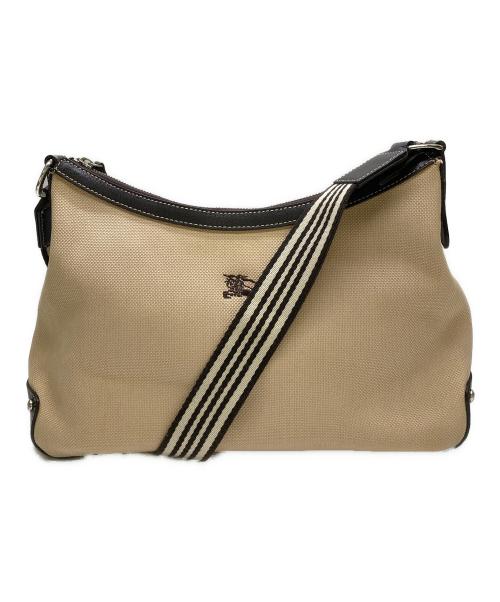 BURBERRY BLUE LABEL（バーバリーロンドンブルーレーベル）BURBERRY BLUE LABEL (バーバリーロンドンブルーレーベル) キャンバスショルダーバッグ ベージュ×ブラウンの古着・服飾アイテム