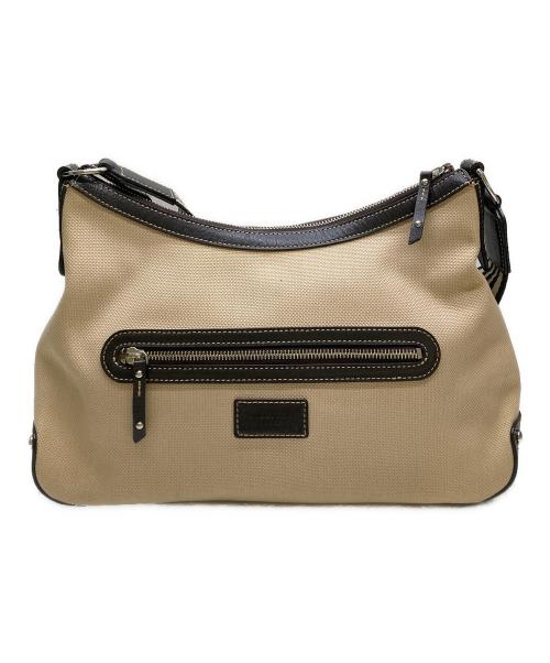 BURBERRY BLUE LABEL（バーバリーロンドンブルーレーベル）BURBERRY BLUE LABEL (バーバリーロンドンブルーレーベル) キャンバスショルダーバッグ ベージュ×ブラウンの古着・服飾アイテム