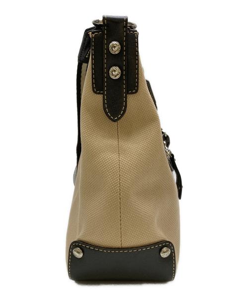 BURBERRY BLUE LABEL（バーバリーロンドンブルーレーベル）BURBERRY BLUE LABEL (バーバリーロンドンブルーレーベル) キャンバスショルダーバッグ ベージュ×ブラウンの古着・服飾アイテム