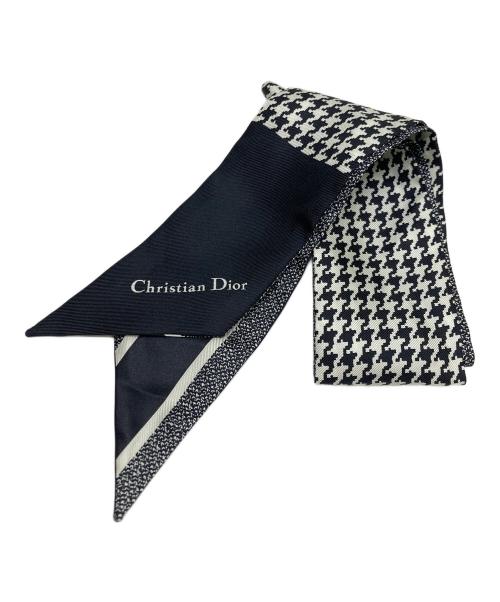 Christian Dior（クリスチャン ディオール）Christian Dior (クリスチャン ディオール) ミッツァモンテーニュスカーフ グレー×ブラックの古着・服飾アイテム
