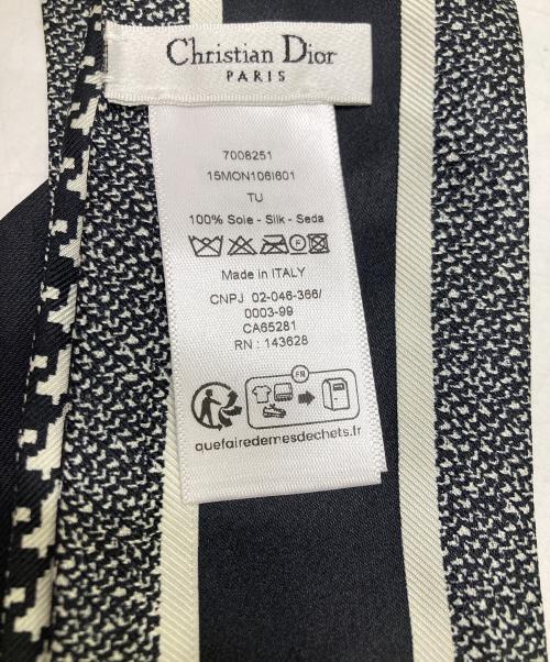 Christian Dior（クリスチャン ディオール）Christian Dior (クリスチャン ディオール) ミッツァモンテーニュスカーフ グレー×ブラックの古着・服飾アイテム