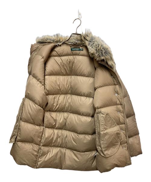 LAUREN RALPH LAUREN（ローレンラルフローレン）LAUREN RALPH LAUREN (ローレンラルフローレン) フェイクファー付ダウンジャケット ベージュ サイズ:M 165/92Aの古着・服飾アイテム