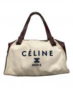 CELINEセリーヌ）の古着「ロゴボストンバッグ」｜ベージュ×ブラウン