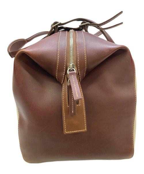 CELINE（セリーヌ）CELINE (セリーヌ) ロゴボストンバッグ ベージュ×ブラウンの古着・服飾アイテム