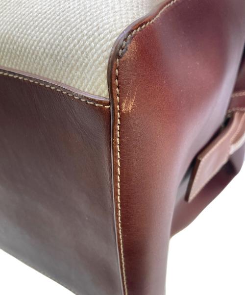 CELINE（セリーヌ）CELINE (セリーヌ) ロゴボストンバッグ ベージュ×ブラウンの古着・服飾アイテム