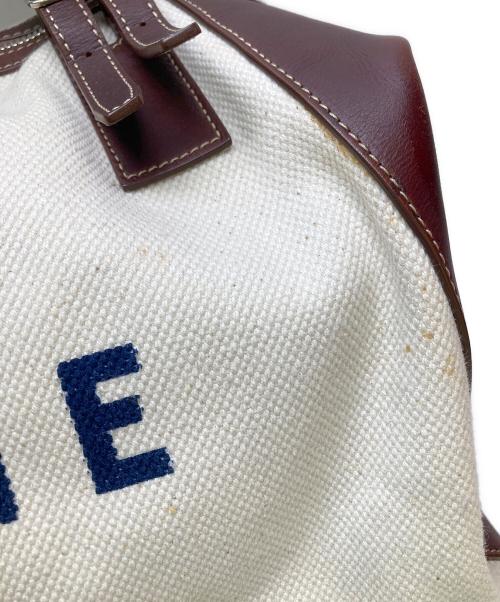 CELINE（セリーヌ）CELINE (セリーヌ) ロゴボストンバッグ ベージュ×ブラウンの古着・服飾アイテム