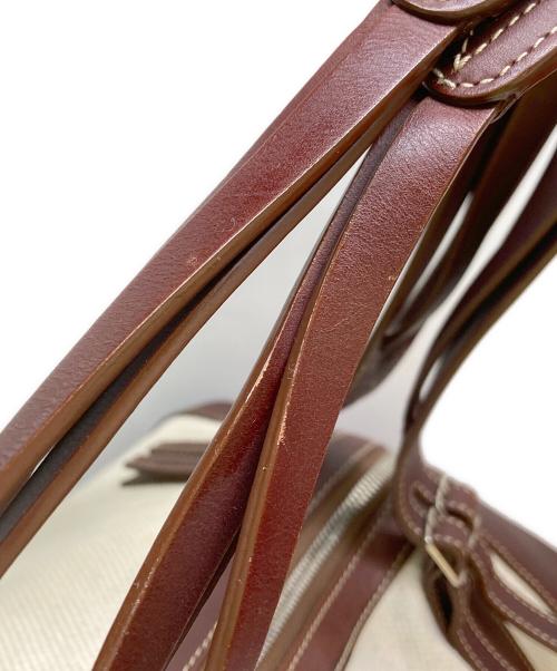 CELINE（セリーヌ）CELINE (セリーヌ) ロゴボストンバッグ ベージュ×ブラウンの古着・服飾アイテム