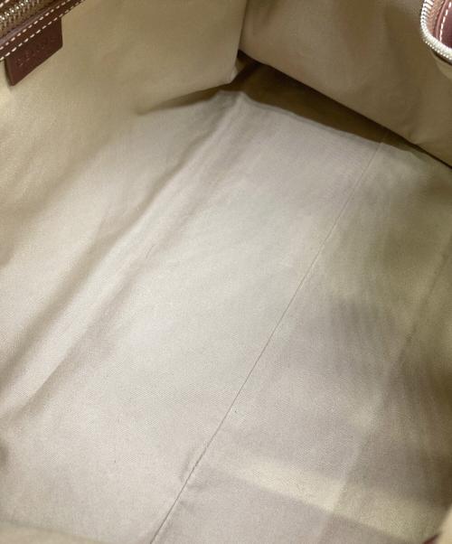 CELINE（セリーヌ）CELINE (セリーヌ) ロゴボストンバッグ ベージュ×ブラウンの古着・服飾アイテム