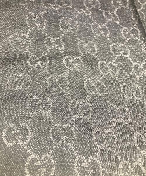 GUCCI（グッチ）GUCCI (グッチ) GGウールストール グレー×ブラックの古着・服飾アイテム