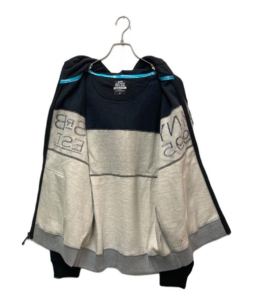 SIR BENNI MILES（サーベニマイルス）SIR BENNI MILES (サーベニマイルス) ロゴ刺繍ジップパーカー ブラック×グレー サイズ:Mの古着・服飾アイテム