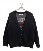 whiteland Blackburnホワイトランドブラックバーン）の古着「バックプリントヘビーカーディガン」｜ブラック