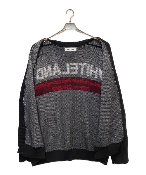 whiteland Blackburn（ホワイトランドブラックバーン）whiteland Blackburn (ホワイトランドブラックバーン) バックプリントヘビーカーディガン ブラック サイズ:SIZE Freeの古着・服飾アイテム