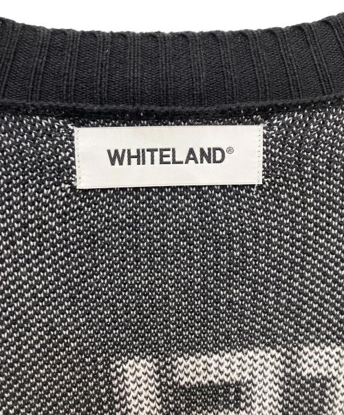 whiteland Blackburn（ホワイトランドブラックバーン）whiteland Blackburn (ホワイトランドブラックバーン) バックプリントヘビーカーディガン ブラック サイズ:SIZE Freeの古着・服飾アイテム