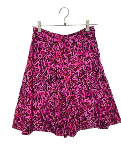 LOUIS VUITTON（ルイ ヴィトン）LOUIS VUITTON (ルイ ヴィトン) Graffiti Box Pleats Skirt ピンク サイズ:34の古着・服飾アイテム