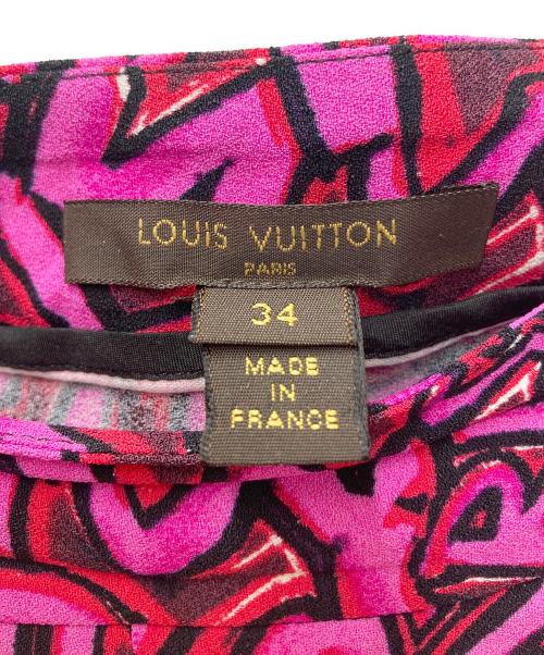 LOUIS VUITTON（ルイ ヴィトン）LOUIS VUITTON (ルイ ヴィトン) Graffiti Box Pleats Skirt ピンク サイズ:34の古着・服飾アイテム