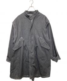 FORKSY（フォルクシー）の古着「2WAYデニムモッズコート」｜ブラック