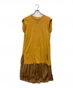 suadeoスアデオ）の古着「ノースリーブワンピース」｜イエロー×ブラウン