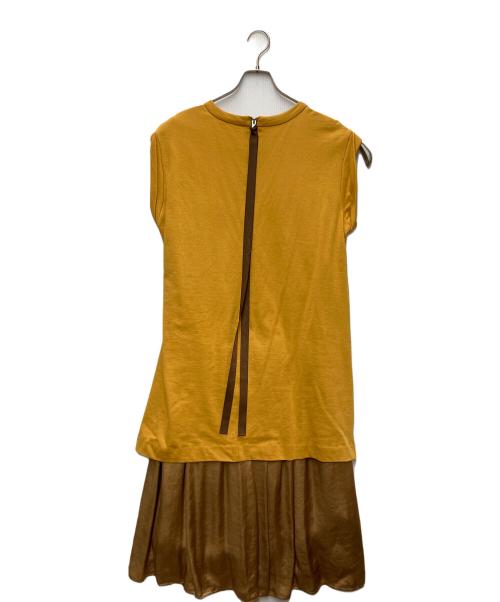 suadeo（スアデオ）suadeo (スアデオ) ノースリーブワンピース イエロー×ブラウン サイズ:SIZE 2 未使用品の古着・服飾アイテム