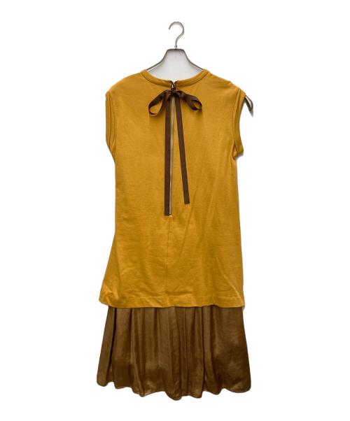 suadeo（スアデオ）suadeo (スアデオ) ノースリーブワンピース イエロー×ブラウン サイズ:SIZE 2 未使用品の古着・服飾アイテム