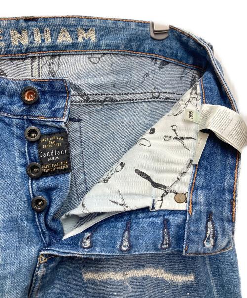 Denham（デンハム）Denham (デンハム) ダメージ加工デニムパンツ ブルー サイズ:SIZE71cm(W28)の古着・服飾アイテム