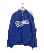 Majesticマジェスティック）の古着「プルオーバーナイロンジャケット　ロサンゼルス・ドジャース」｜ブルー