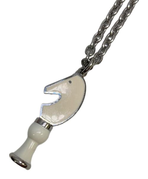 HERMES（エルメス）HERMES (エルメス) ネックレス キャバリエ シルバー×ホワイトの古着・服飾アイテム