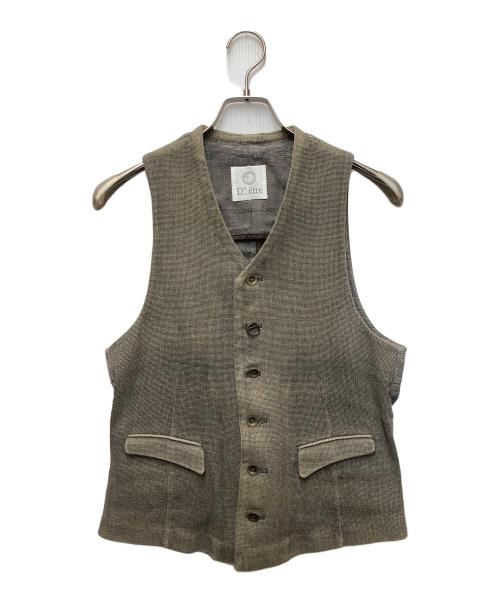 D'ETRE（デートル）D'ETRE (デートル) 切替ジレ カーキ サイズ:44の古着・服飾アイテム