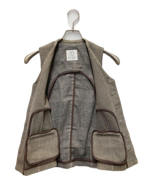 D'ETRE（デートル）D'ETRE (デートル) 切替ジレ カーキ サイズ:44の古着・服飾アイテム