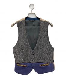 D'ETRE（デートル）の古着「D'ETRE切替ジレ」｜グレー×ベージュ